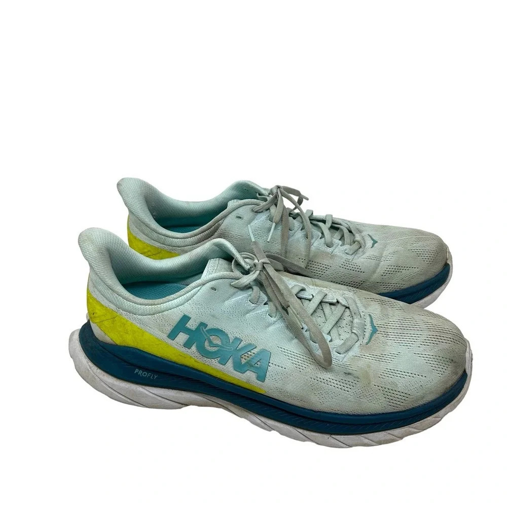 Hoka Mach 4 Running Shoes Blue‎ Glass Evening Primrose Men's Size 12D
